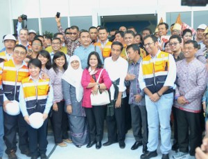 Presiden Jokowi elasa (27/1) meninjau pabrik Oleochemical milik Unilever di Kawasan Ekonomi Khusus Sei Mangkei
