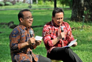 Kepala Bekraf juga menyampaikan rangkaian acara dalam rangka Bulan Kemerdekaan. (Foto: Humas/Jay) 