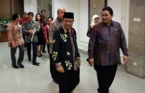 Pimpinan BPK seusai diterima Presiden Jokowi di kantor Presiden, Jakarta, Rabu (3/12)