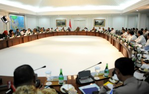 Suasana sidang paripurna Kabinet Kerja yang dipimpin Presiden Jokowi, di kantor Presiden, Jakarta, Rabu (24/12)