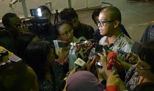 Seskab Andi Wijayanto memberi penjelasan seputar pengajuan nama Komjen Pol Budi Gunawan sebagai calon Kapolri, di Bandung, Senin (12/1)