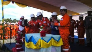 Menteri ESDM Sudirman Said meresmikan Proyek Donggi-Senoro LNG, di Banggai, Sulteng, Rabu (30/4)