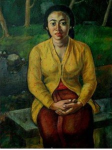 Foto.2: Wanita Berkebaya Kuning, Sudarso (1950-1970),  79,5 x 100 cm  (Sumber: Bagian Pengelolaan  Seni Budaya dan Tata Graha, Sekretariat Presiden) 