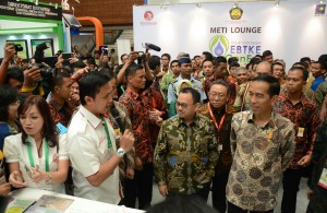 Presiden Jokowi saat membuka Pameran Indo Energi Baru dan Terbarukan dan Konservasi Energi (EBTKE) dan Indonesia International Geothermal Convention and Exhibition (IIGCE), di Jakarta Convention Center, Jakarta Pusat, Rabu (19/8) pagi.