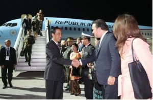 Presiden Jokowi dan Ibu Negara Iriana tiba di bandara Antalya, Turki, Minggu (15/11) pagi WIB, guna menghadiri KTT G-20