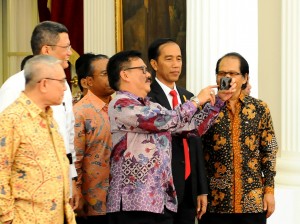 Presiden Usai Bertemu dengan Panitia Hari Pers Nasional kemarin (20/1) di Istana, Jakarta. (Foto:Humas/Rahmat)