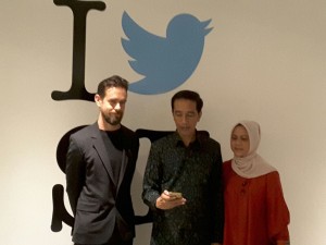 Presiden Jokowi didampingi Ibu Negara Iriana bersama CEO Twitter Jack Dorsey di San Fransisco (Foto: BPMI Setpres)
