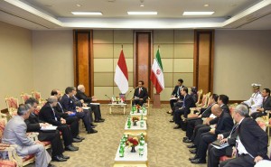 Suasana pertemuan Presiden Jokowi dan Menlu Iran (7/3) di JHCC. (Foto: Humas/ Jay)