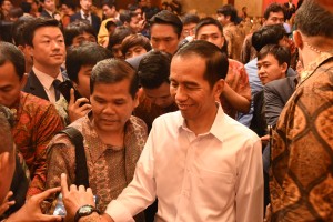 Tiba di Korea Presiden Jokowi langsung menghadiri acara pertemuan dengan Diaspora Indonesia di Seoul, acara berlangsung di Hotel Lotte Seoul Korea, Minngu(15/5) Malam waktu setempat.