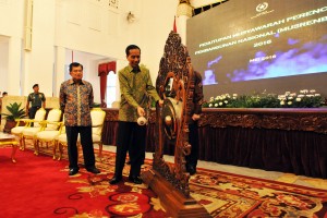 Presiden Jokowi menutup rangakaian acara Musyawarah Perencanaan dan Pembangunan Nasional di Istana Negara Jakarta, Rabu(11/5) Pagi.