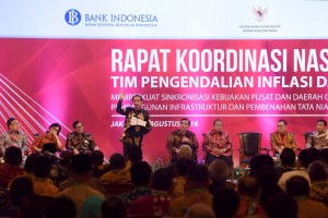 Presiden Jokowi saat memberi arahan pada Rakornas VI Tim Pengendalian Inflasi Daerah (TPID) Tahun 2016, di Hotel Grand Sahid Jaya Hotel, Jakarta, Kamis (4/8) pagi. (Foto: Humas/Jay)