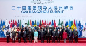 Sesi Foto Bersama KTT G20 Hangzhou, di HIEC, RRT, Minggu (4/9) sore waktu setempat. (Foto: Setpres/Laily)