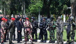 Presiden Jokowi berada di Markas Komando Pasukan Khusus, Cijantung, Jakarta Timur, Kamis (10/11). (Foto:BPMI)