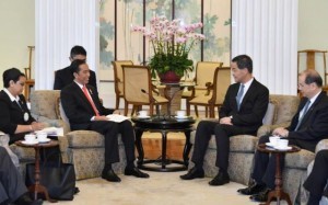 President Jokowi meets with Chief Executive of Hong Kong Leung Chun-Ying on Monday (1/5)