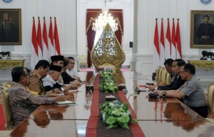 Suasana pertemuan Presiden Jokowi bertemu dengan tokoh lintas agama, di Istana Merdeka, Jakarta, Selasa (16/5). (Foto: Humas/Jay)
