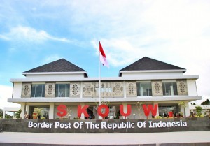 PLBN Skouw, Jayapura, Papua, yang diresmikan Presiden Jokowi pada Selasa (9/5) ini. (Foto: Humas/Anggun)