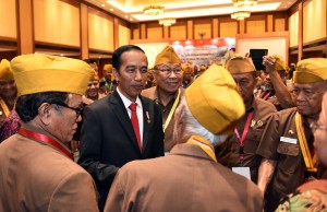 President Jokowi attends the closing ceremony of the 11th Congress of the Legion of Veterans of the Republic of Indonesia 2017 at Borobudur Hotel, Jakarta, Thursday (19/10) (Photo by: Public Relations Division/Jay)