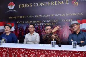 Kepala UKP PIP Yudi Latief dalam konferensi pers "Nyanyian Indonesia" di Gedung UKP PIP, Jakarta, Kamis (19/10). (Foto: Humas/Oji)