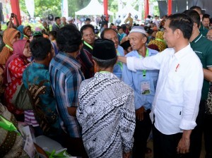 President Jokowi distributes Social Forestry Certificates, at Wonoharjo Village Office, Boyolali Regency, Central Java, on Saturday (4/11). (Photo: BPMI)
