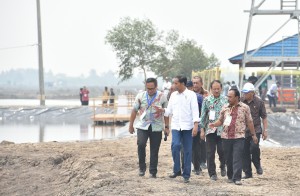 Presiden Jokowi saat mengunjungi tambah rakyat di Muara Gembong, Bekasi, Jawa Barat, Rabu (1/11) siang. (Foto: JAY/Humas)