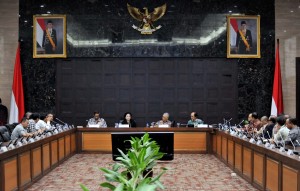 Dewan Pengarah UKP PIP hadir dalam pertemuan dengan pemimpin media nasional, di Gedung Utama Kemensetneg, Jakarta, Rabu (24/1) siang. (Foto: JAY/Humas)