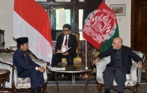 President Jokowi in a bilateral meeting with President of Afghanistan at the Agr Presidential Palace, Kabul, Afghanistan, Monday (29/1) afternoon, local time. (Photo: Humas/Anggun)