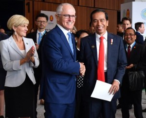 President Jokowi and PM Turnbull on Outstanding Youth for The World (OYTW) event at Exhibition Hall, International Convention Centre, Sydney, Saturday (17/3.) (Photo by: BPMI)