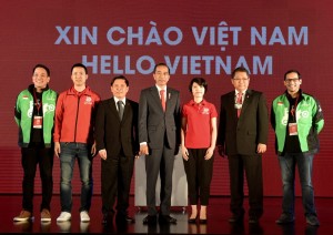 Presiden Jokowi saat menghadiri peluncuran Go-Viet di Hotel Melia, Hanoi, Vietnam, Rabu (12/9). (Foto: BPMI)