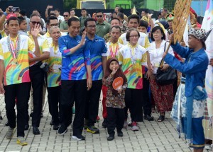 President Jokowi attends celebration of the 2018 International Day of Persons with Disabilities, at Summarecon Mall, Bekasi, West Java, Monday (3/12). (Photo by: Rahmat/PR Division)