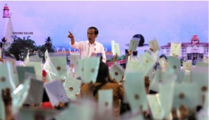 President Jokowi attends the distribution of land certificates in Pangkal Pinang, Bangka Belitung, Thursday (14/3). Photo by: Rahmat/PR