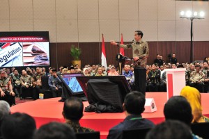 Photo Caption: President Jokowi delivers his remarks at the opening of the Investment Coordination Meeting in Tangerang, Tuesday (12/3). (Photo by: Jay/PR). 