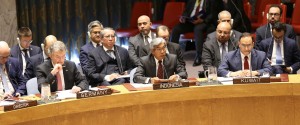 Wamenlu A.M. Fachir saat menghadiri pertemuan DK PBB mengenai Palestina, di Markas PBB New York, Amerika Serikat, Selasa (26/3). (Foto: Kemlu)