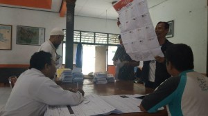 Polling stations working committee (KPPS) officers are counting votes as seen at one of polling stations. (Photo: IST)