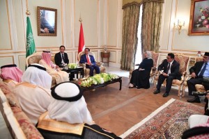 President Jokowi meets with Minister of State for Foreign Affairs of Saudi Arabia Adel Al Jubeir at Royal Guest House, Riyadh, Sunday (14/4). Photo by: BPMI.  