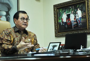 Cabinet Secretary speaks in a special interview in his office at Building III of the Ministry of State Secretariat, Jakarta, Tuesday (25/6). (Photo by: Rahmat/PR)