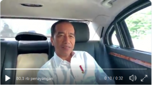 Presiden Jokowi membuat vlog saat perjalanan. (Vlog Jokowi)