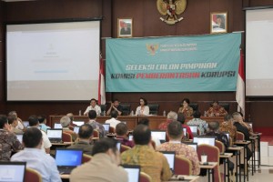 Suasana uji kompetensi Calon Pimpinan KPK 2019-2023, di Pusdiklat Kemensetneg, Jakarta, akhir pekan lalu. (Foto: Humas Kemensetneg)
