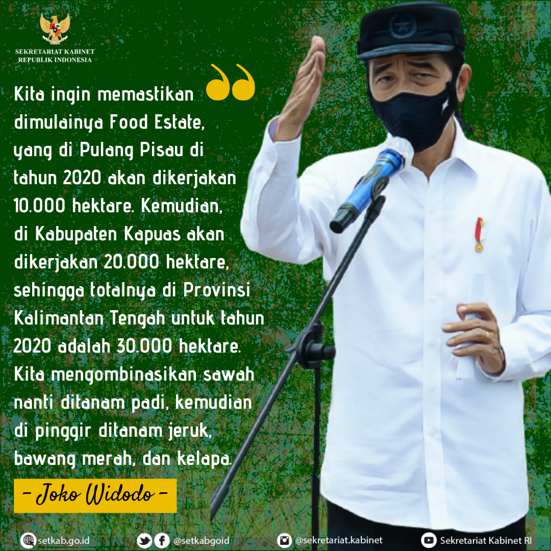 Pesan Presiden Joko Widodo pada Peninjauan Food Estate di Pulang Pisau, Provinsi Kalimantan Tengah, Kamis (8/10)