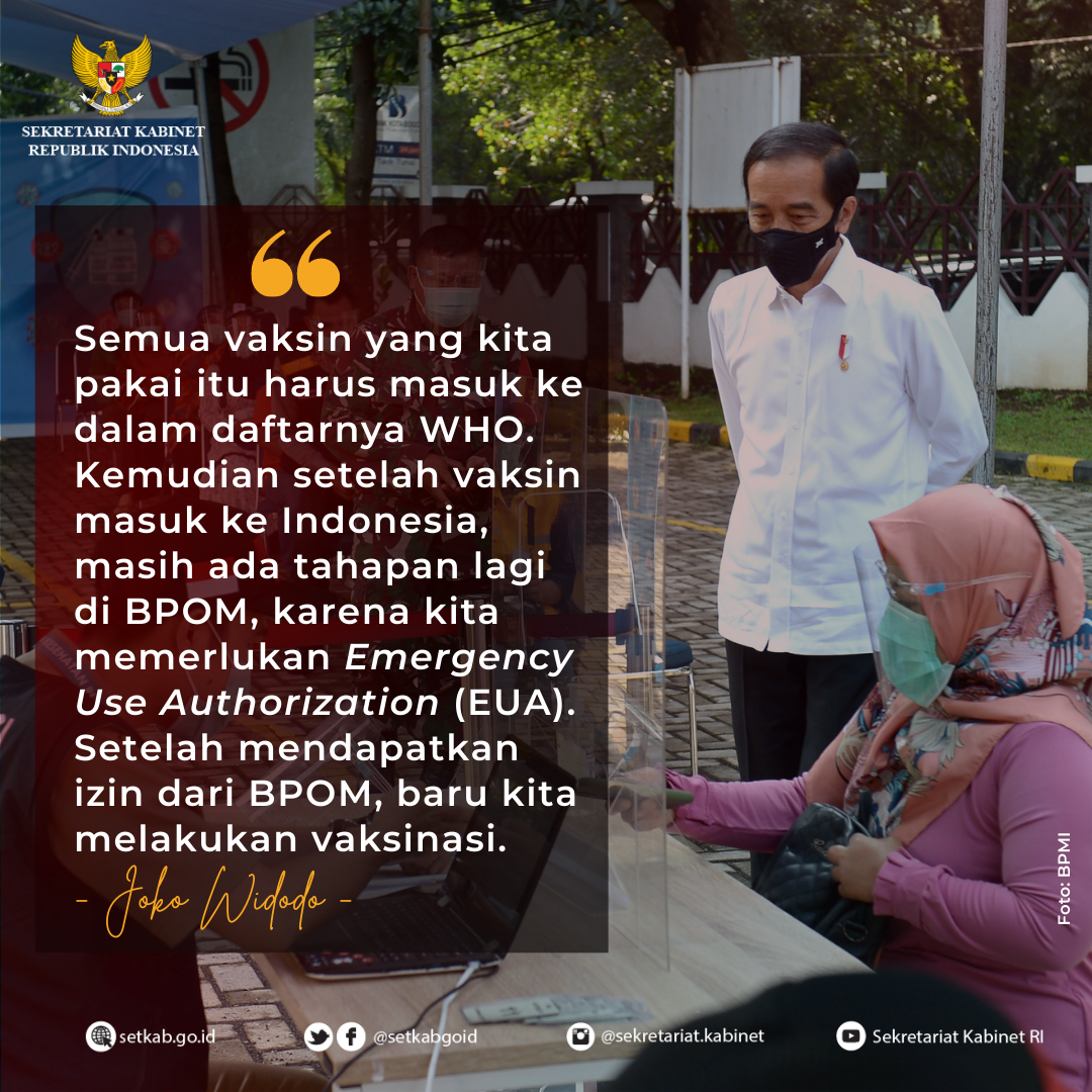 Arahan Presiden Joko Widodo pada Proses Simulasi Vaksinasi COVID-19, di Puskesmas Tanah Sareal, Kota Bogor, Provinsi Jawa Barat, Rabu (18/11)