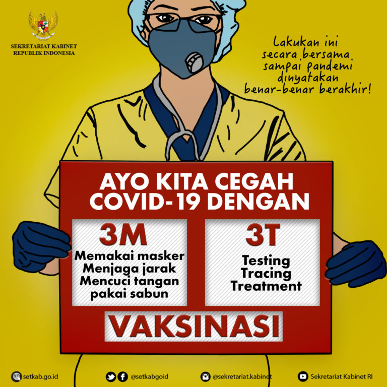 Cegah COVID-19 dengan 3M, 3T, dan Vaksinasi