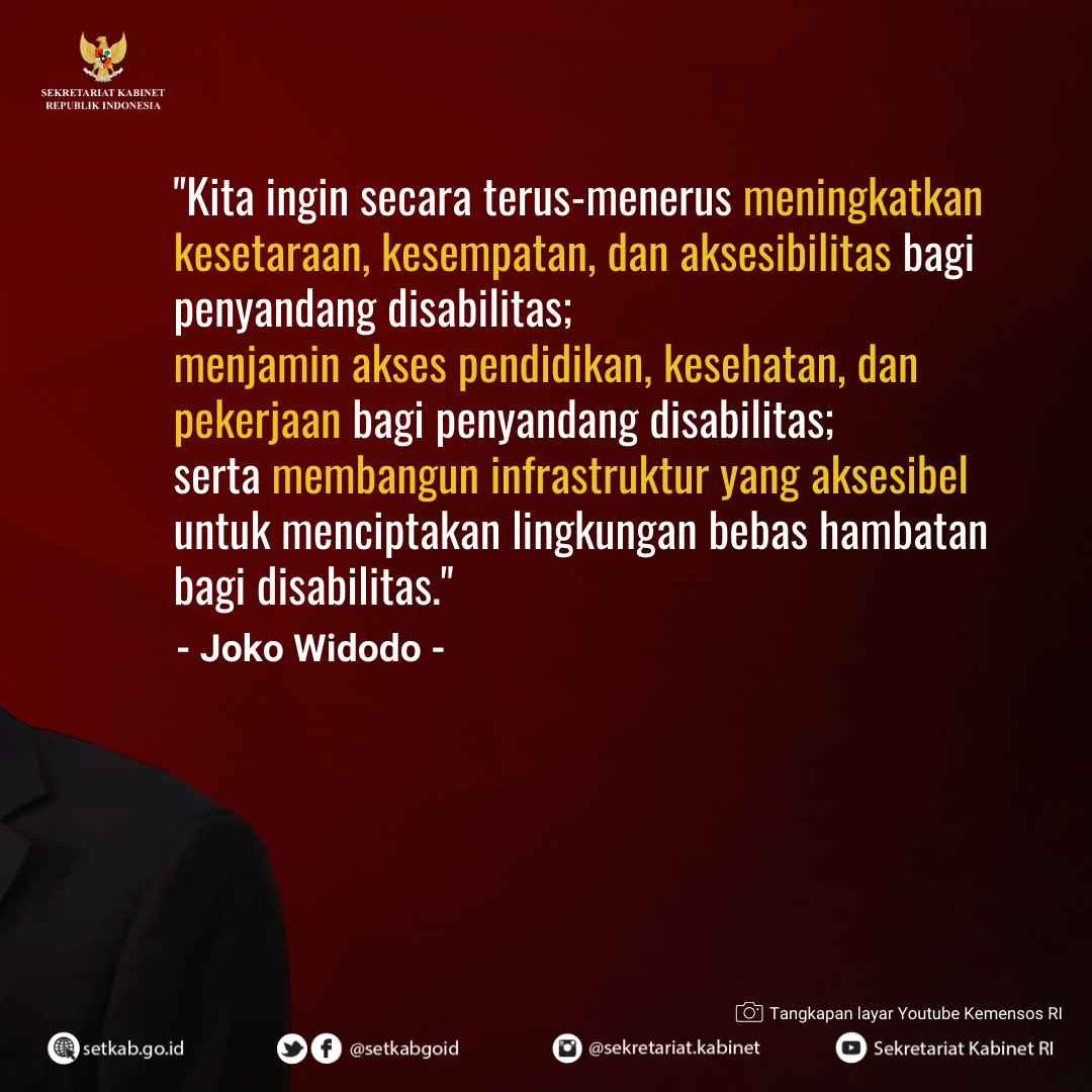 #PernyataanPresiden Joko Widodo pada Peringatan Hari Disabilitas Internasional 2020