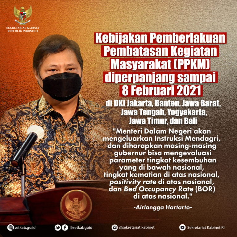 Pernyataan Menko Bidang Perekonomian usai Rapat Terbatas "Penanganan COVID-19, Pemulihan Ekonomi Nasional, dan Vaksinasi", Kamis (21/01/21)