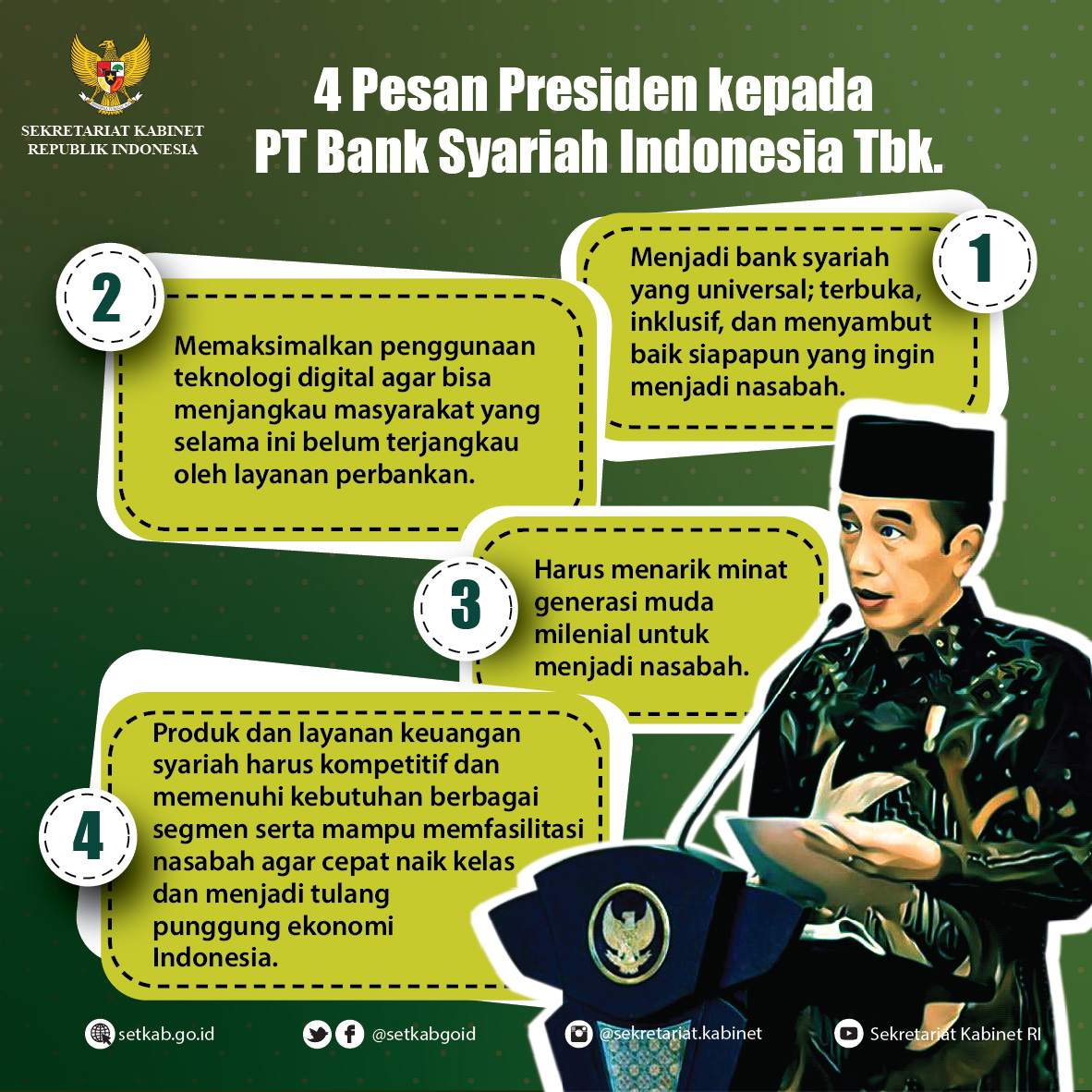 Arahan Presiden RI pada Peresmian PT. Bank Syariah Indonesia Tbk, Senin (01/02/2021)