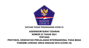 Addendum SE Satgas COVID-19 Nomor 23/2021