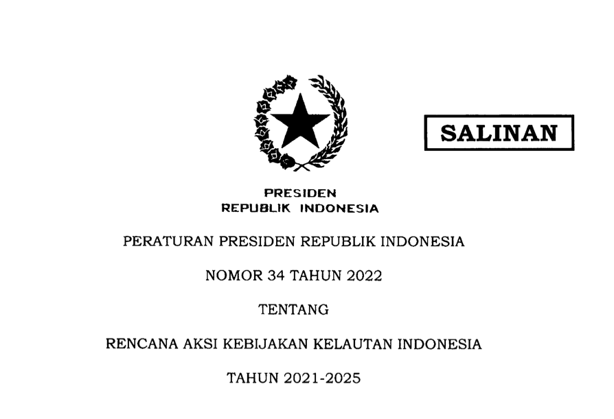 Rencana Aksi Kebijakan Kelautan Indonesia 2021-2025