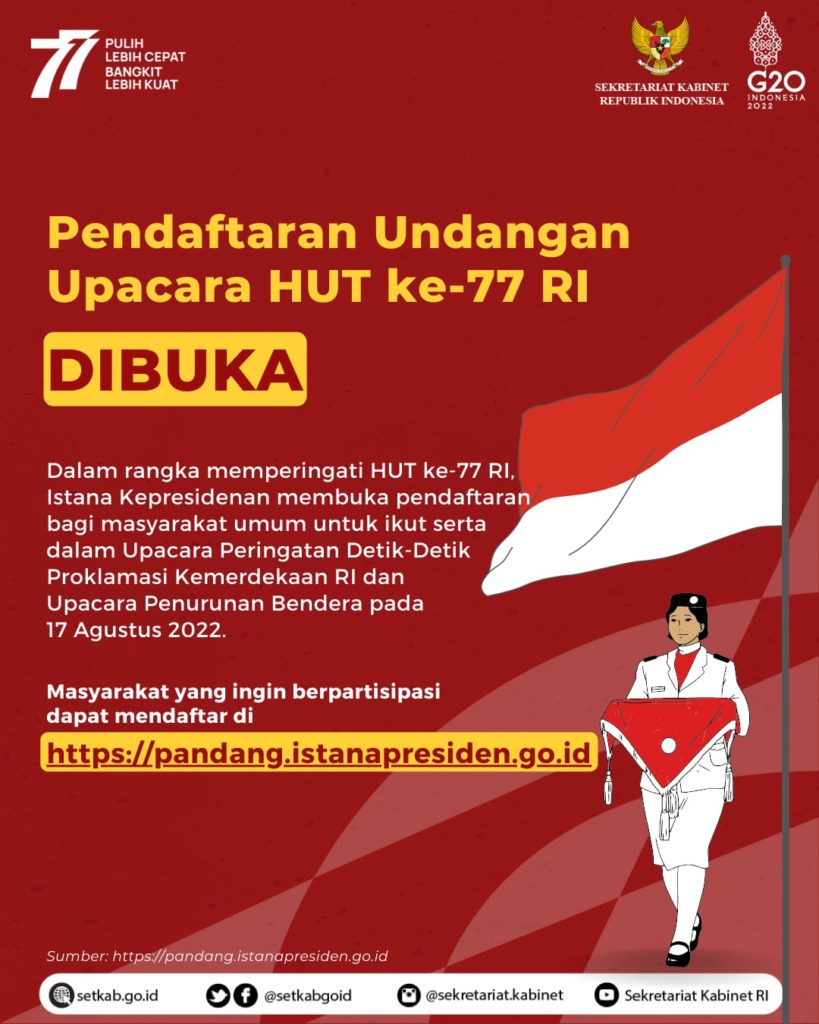 Sekretariat Kabinet Republik Indonesia Pendaftaran Undangan Upacara Hut Ke 77 Ri Sekretariat 