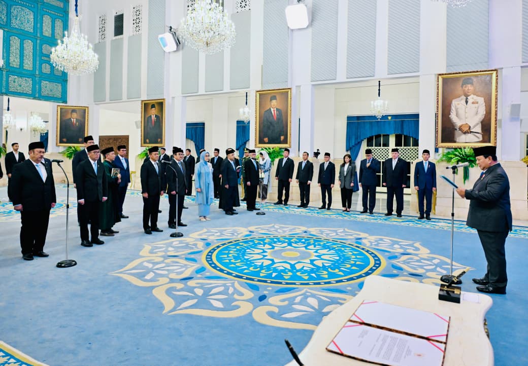 Presiden Prabowo Subianto melantik keanggotaan Dewan Energi Nasional di Istana Negara, Jakarta, pada Rabu, 28 Januari 2026.