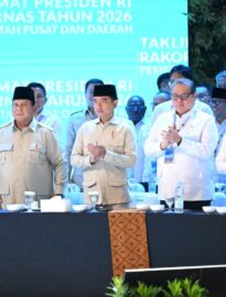 Presiden Prabowo  secara resmi membuka Rapat Koordinasi Nasional (Rakornas) Pemerintah Pusat dan Daerah Tahun 2026 yang digelar di Sentul International Convention Center (SICC), Kabupaten Bogor, Provinsi Jawa Barat, pada Senin, 2 Februari 2026.
