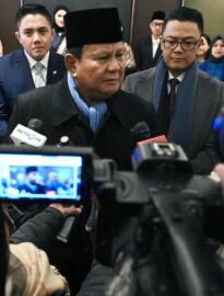 Presiden Prabowo memberikan keterangan pers kepada wartawan di Washington DC, Amerika Serikat, pada Sabtu, 21 Februari 2026.
