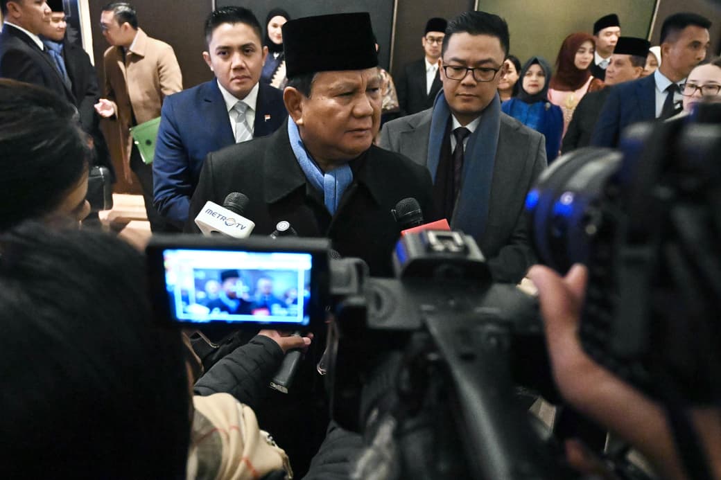 Presiden Prabowo memberikan keterangan pers kepada wartawan di Washington DC, Amerika Serikat, pada Sabtu, 21 Februari 2026.